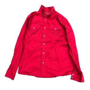 True Religion Button Up Shirt Long Sleeve West Shirt XXL Red